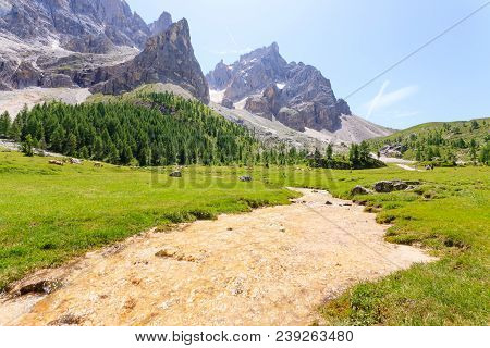 Mountain Peaks View, Dolomites Landscape