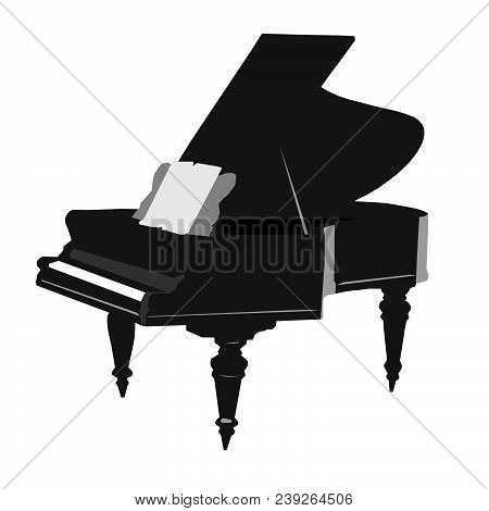Old Vintage Grand Piano Of The 19th Century.