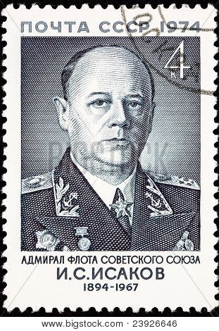 Annulleret Sovjetrusland Porto stempel flåde Admiral Ivan Isakova
