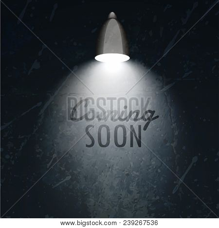 Dark Wall With Glowing Lamo And Coming Soon Text