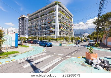 Quito Ecuador May 2018 La Floresta District In Quito Welcomes Tourists And Inhabitants In This Area 