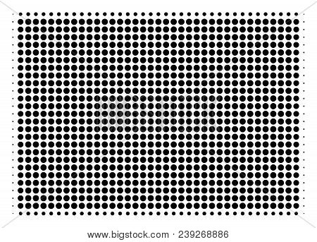 Pixel Black Filled Rectange Icon. Vector Halftone Mosaic Of Filled Rectange Symbol Combined With Sph