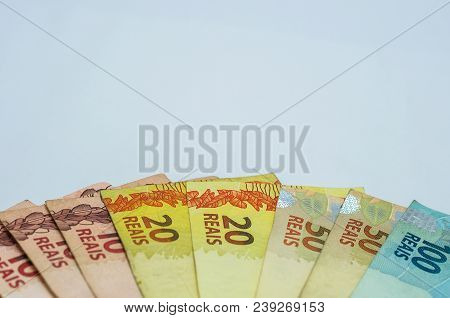 Brazilian Real Notes, Brazilian Money. .concept Of Finance.