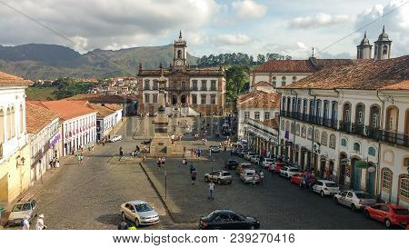March 25, 2016, Historic City Of Ouro Preto, Minas Gerais, Brazil, Colonial House, Square Tiradentes