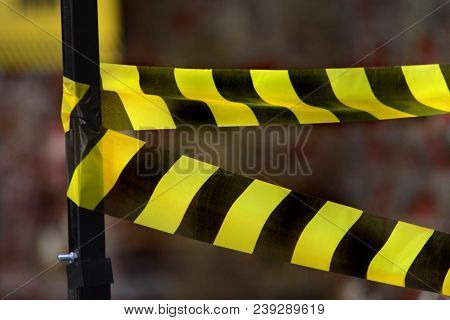 Crime Zone Concept. No Way Ribbon With A Dange Attention.