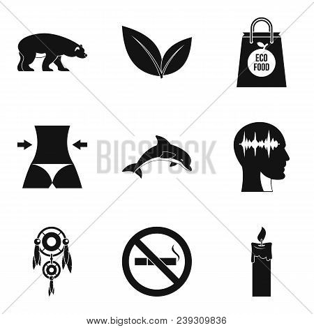 Yoga Traineeship Icons Set. Simple Set Of 9 Yoga Traineeship Vector Icons For Web Isolated On White 
