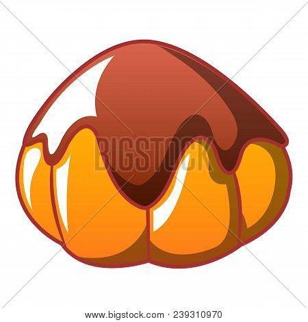Chocolate Cake Icon. Cartoon Of Chocolate Cake Vector Icon For Web Design Isolated On White Backgrou