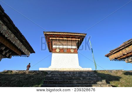 The Top Of 108 Chortens (stupas) , The Memorial In Honour Of The Bhutanese Soldiers At  Dochula Pass