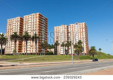 Modern Houses In Montevideo, Uruguay. Montevideo Is The Capital And The Largest City Of Uruguay.