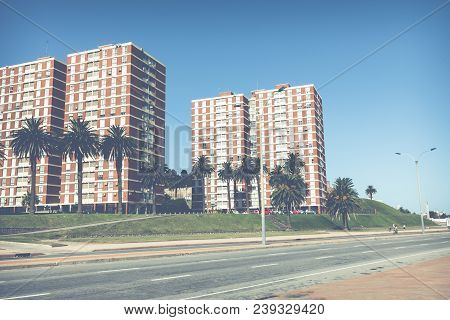 Modern Houses In Montevideo, Uruguay. Montevideo Is The Capital And The Largest City Of Uruguay.