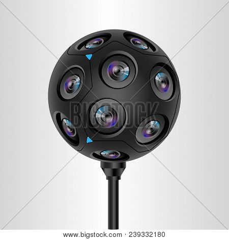 360 Black Video Camera Device Vector Eps 10 File