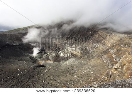 Lokon Volcano Crater View In Sulawesi, Indonesia