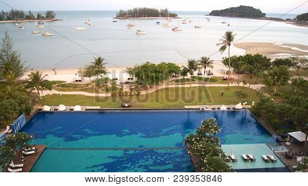 Pulau Langkawi, Malaysia - Apr 4th 2015: Swimming Pool Of The Danna Luxury Hotel On Langkawi Island 