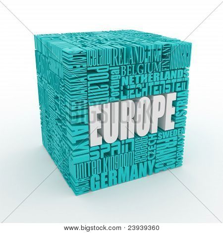 Europa. Boksen fra navnet på europæiske lande