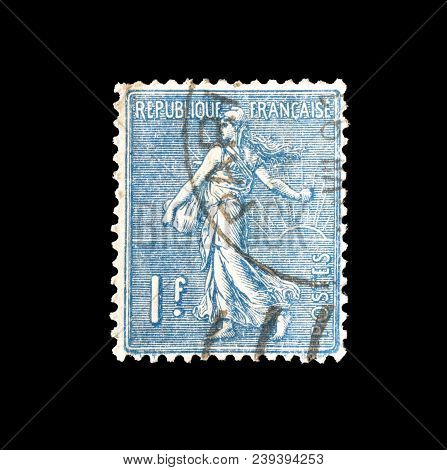 France - Circa 1926 : Cancelled Postage Stamp Printed By France, That Shows Sower.