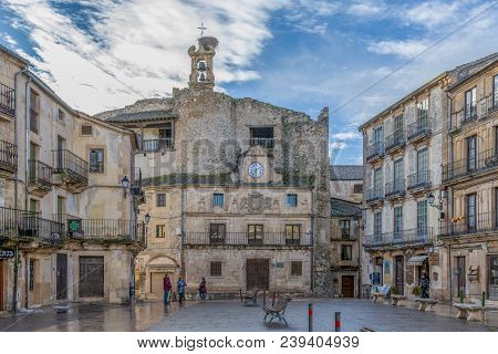Sepulveda, Segovia, Spain; 03 17 2018: Square And Facade Of The Town Hall Of The Village Of Sepulved