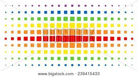 Filled Square Rounded Icon Spectrum Halftone Pattern. Vector Filled Square Rounded Shapes Are Arrang
