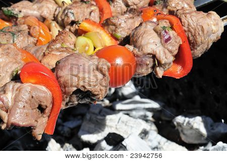 Kebab, filettati su uno spiedino