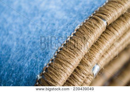 Home Floor Carpet With Overlock On White Laminate.