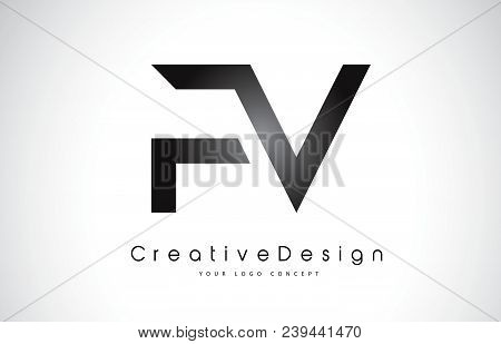 Fv F V Letter Logo Design In Black Colors. Creative Modern Letters Vector Icon Logo Illustration.