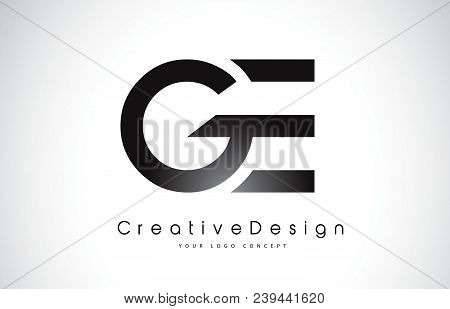 Ge G E Letter Logo Design In Black Colors. Creative Modern Letters Vector Icon Logo Illustration.