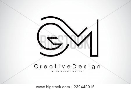 Gm G M Letter Logo Design In Black Colors. Creative Modern Letters Vector Icon Logo Illustration.