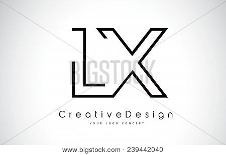 Lx L X Letter Logo Design In Black Colors. Creative Modern Letters Vector Icon Logo Illustration.