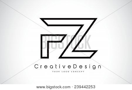 Fz F Z Letter Logo Design In Black Colors. Creative Modern Letters Vector Icon Logo Illustration.