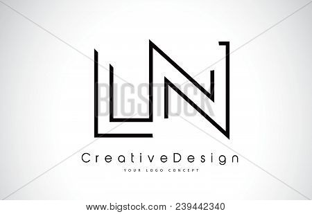 Ln L N Letter Logo Design In Black Colors. Creative Modern Letters Vector Icon Logo Illustration.