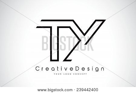 Ty T Y Letter Logo Design In Black Colors. Creative Modern Letters Vector Icon Logo Illustration.