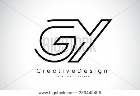 Gy G Y Letter Logo Design In Black Colors. Creative Modern Letters Vector Icon Logo Illustration.