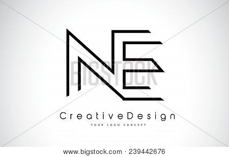 Ne N E Letter Logo Design In Black Colors. Creative Modern Letters Vector Icon Logo Illustration.