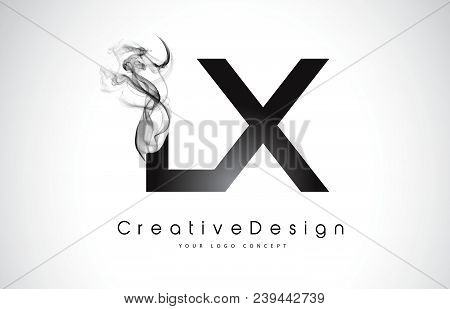 Lx Letter Logo Design With Black Smoke. Creative Modern Smoke Letters Vector Icon Logo Illustration.
