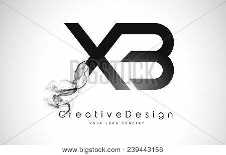 Xb Letter Logo Design With Black Smoke. Creative Modern Smoke Letters Vector Icon Logo Illustration.