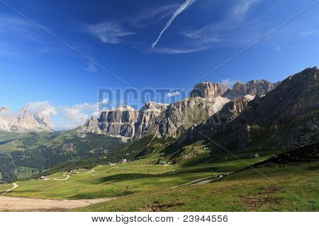 SaaS Pordoi i dolinie Val di Fassa