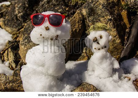 Snowmen In Mountain In Bariloche - Argentina