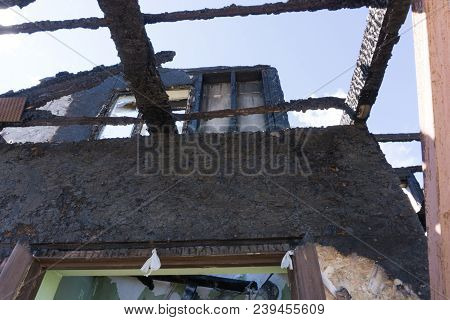Burned Out Boarded Up House Destruction Home Loss,