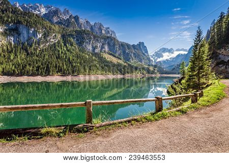 Spring Sunrise At Gosausee Lake In Gosau, Alps, Austria