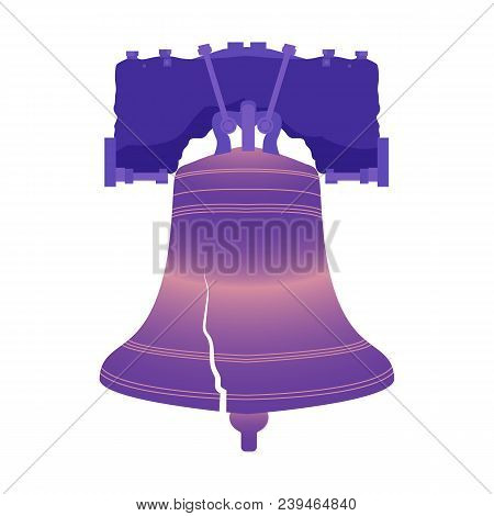 Independence Day Of The Usa. 4th Of July. Concept Of Holiday. Liberty Bell. Isolated On White