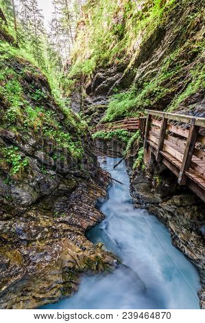 Beautiful Waterfalls In The Alps In Spring, Germany