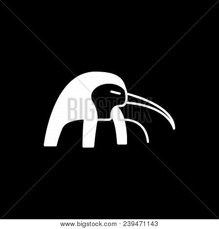Egyptian God Tot Icon. Silhouette Egyptian God Tot Vector Icon For Web Design Isolated On Black Back