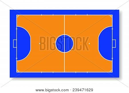 Futsal Court Or Field Top View Vector Illustration.