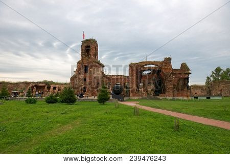 Shlisselburg, Saint Petersburg, Russia - August 21, 2017: Ruins Of The Cathedral Of The Nativity Of 