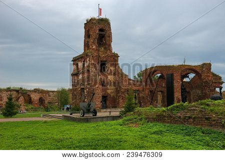 Shlisselburg, Saint Petersburg, Russia - August 21, 2017: Ruins Of The Cathedral Of The Nativity Of 