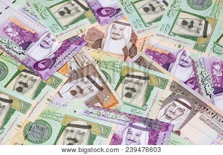 Collection of Saudi Arabia Riyal banknotes