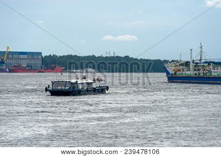 Shlisselburg, Saint Petersburg, Russia - August 21, 2017: Pleasure Boat 
