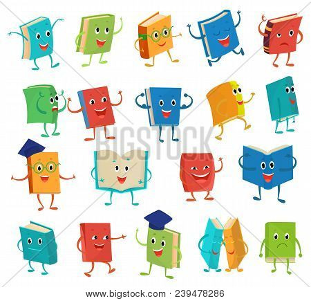 Book Character Vector Cartoon Emotion Textbook With Childish Face Expression On Notebook Cover At Sc