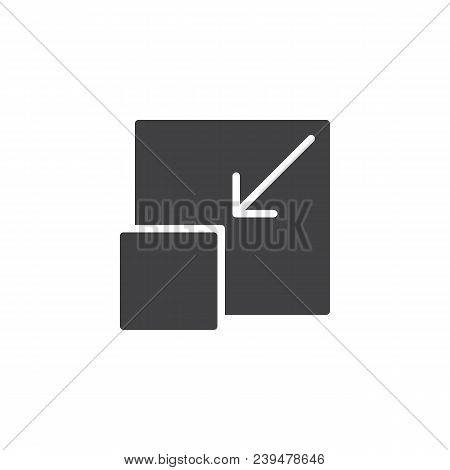 Full Screen Minimize Vector Icon. Filled Flat Sign For Mobile Concept And Web Design. Simple Solid I