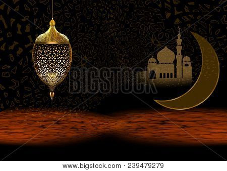 Greeting Card For Ramadan Month, The Month Of Fasting In Islam.