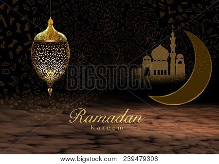 Greeting Card For Ramadan Month, The Month Of Fasting In Islam.